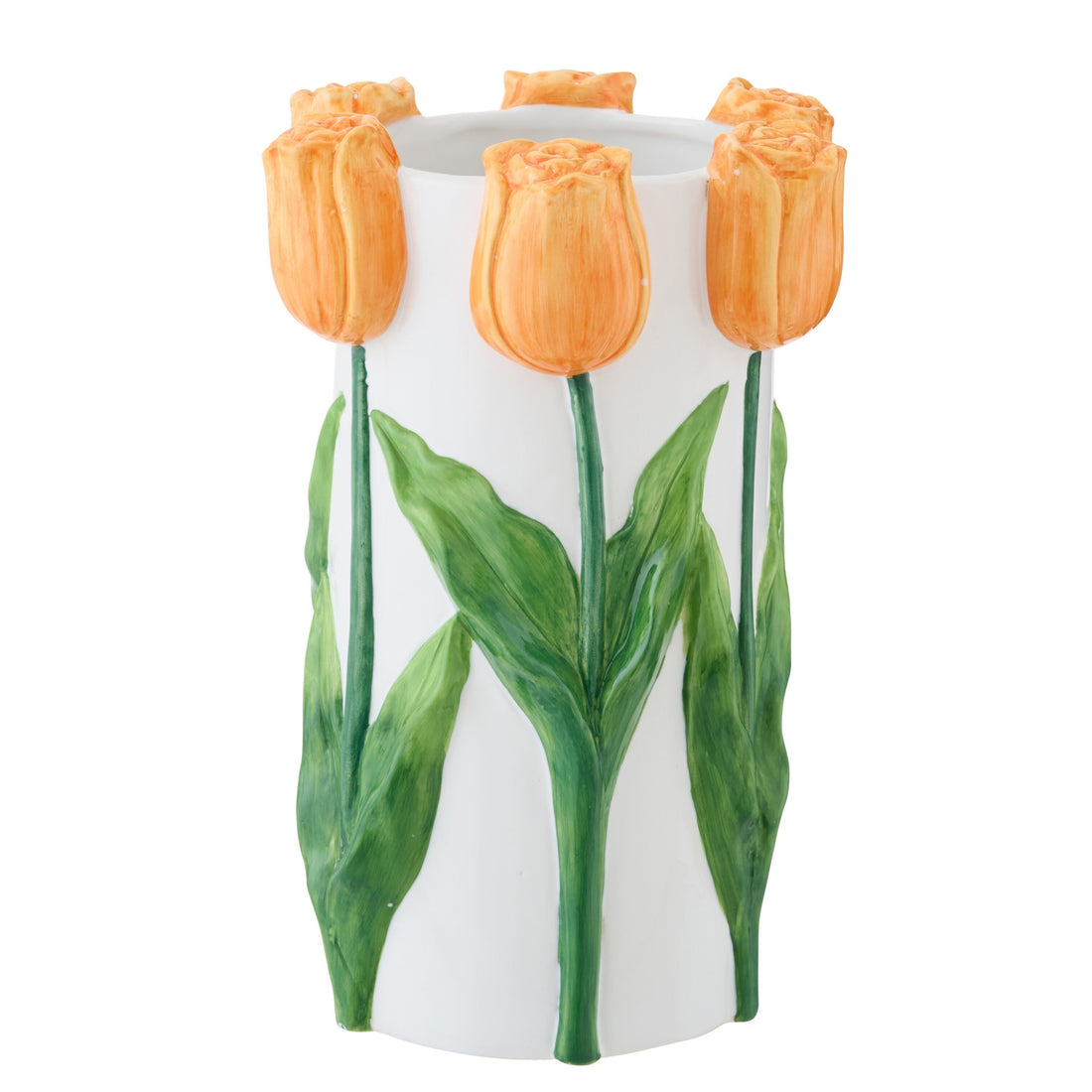 Tulip Vase Ceramic White/Orange Large J-Line