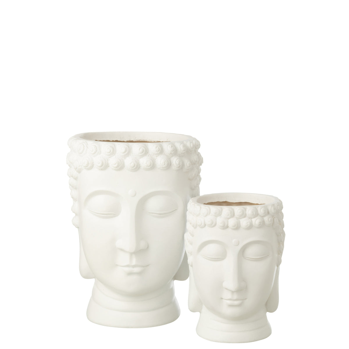 Buddha Flower Pot Polyresin White Large J-Line