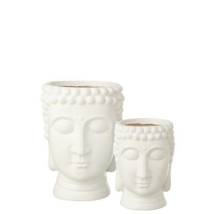 Buddha Flower Pot Polyresin White Large J-Line