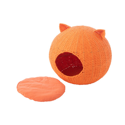Cat Basket Cat Ears Paper Orange J-Line