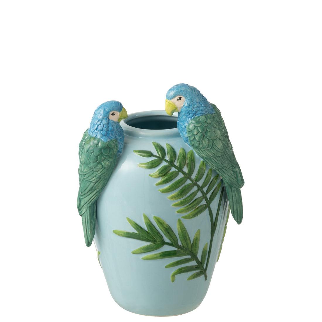 Medium Green/Blue Ceramic Parrot Vase J-Line