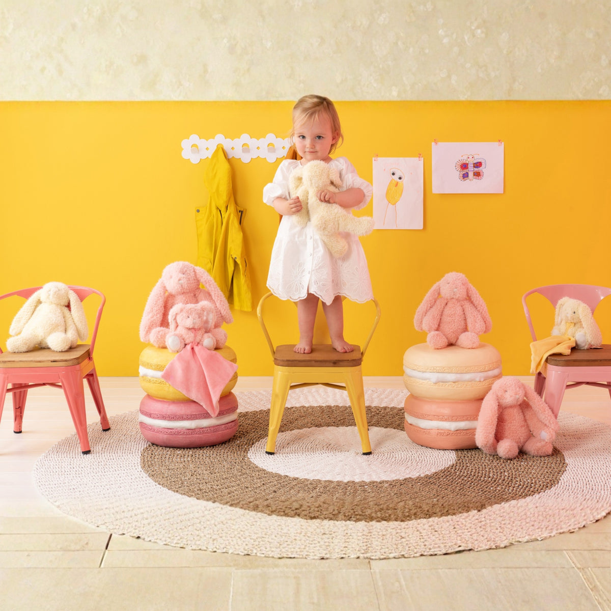 High Chair Evi Iron/Plywood Yellow J-Line