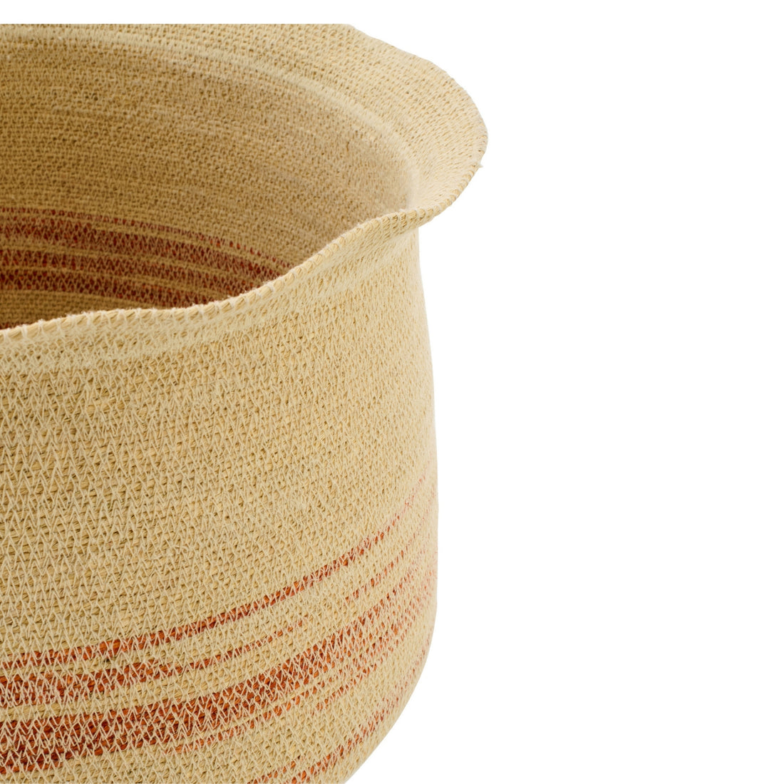Set of 2 Striped Seagrass Baskets Natural/Dark Orange J-Line