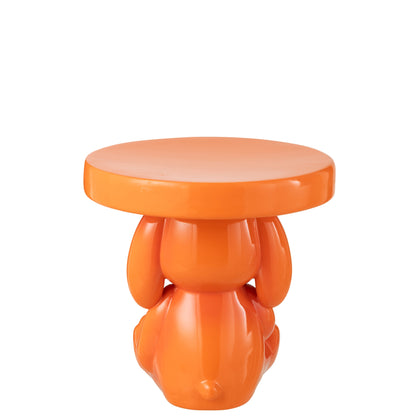 Side Table Bear Polyresin Orange J-Line