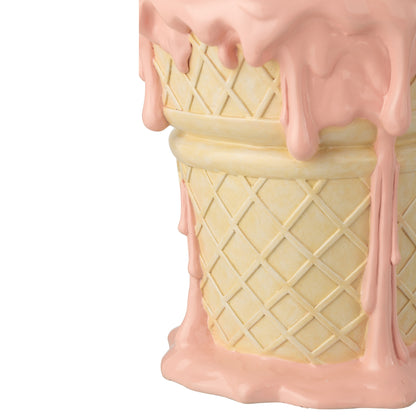Side table Ijsje Polyresin Light pink/Beige J-Line