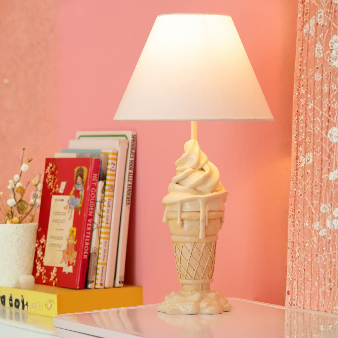 Lamp Ijsje Polyresin Yellow/Beige J-Line