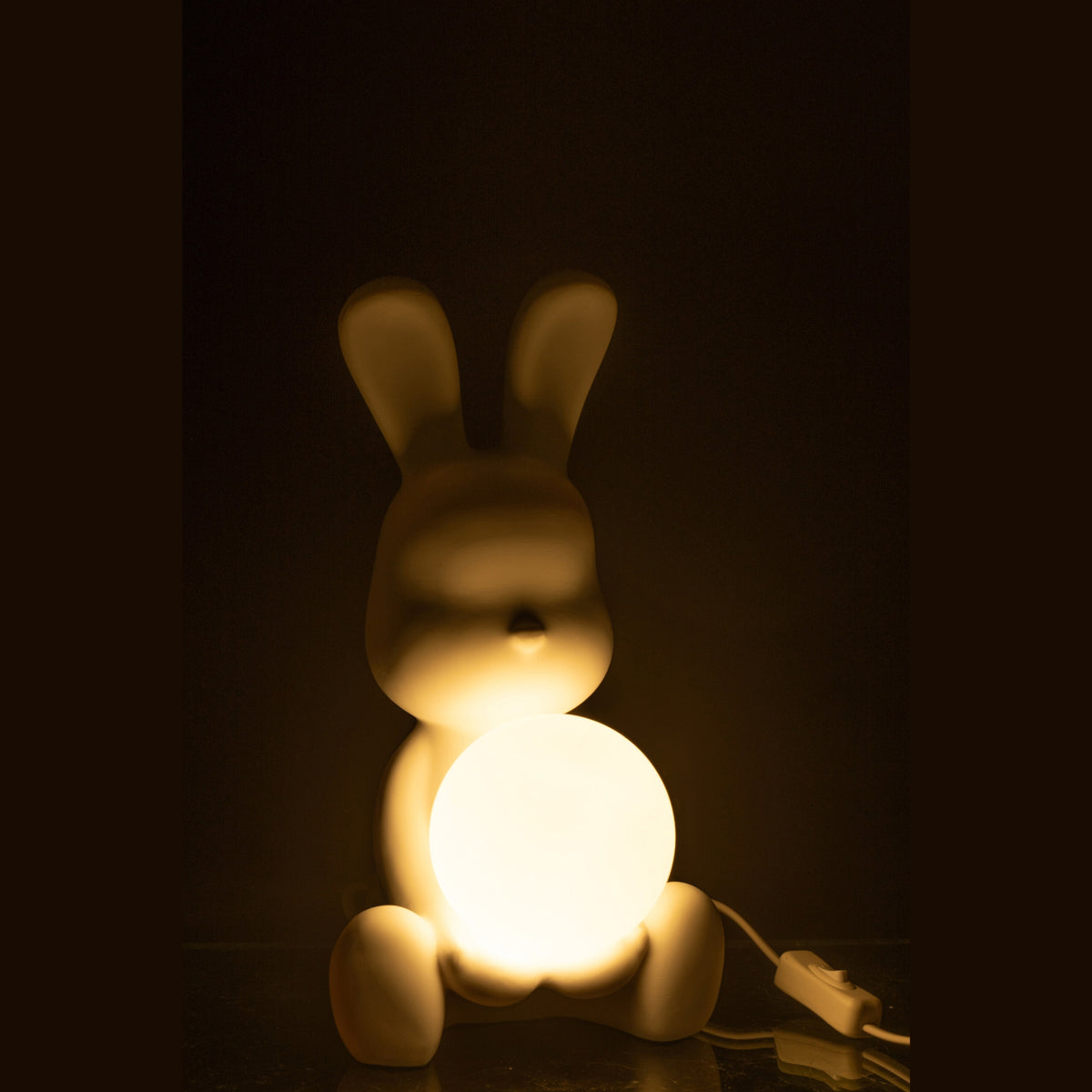 Table Lamp Rabbit Polyresin White J-Line