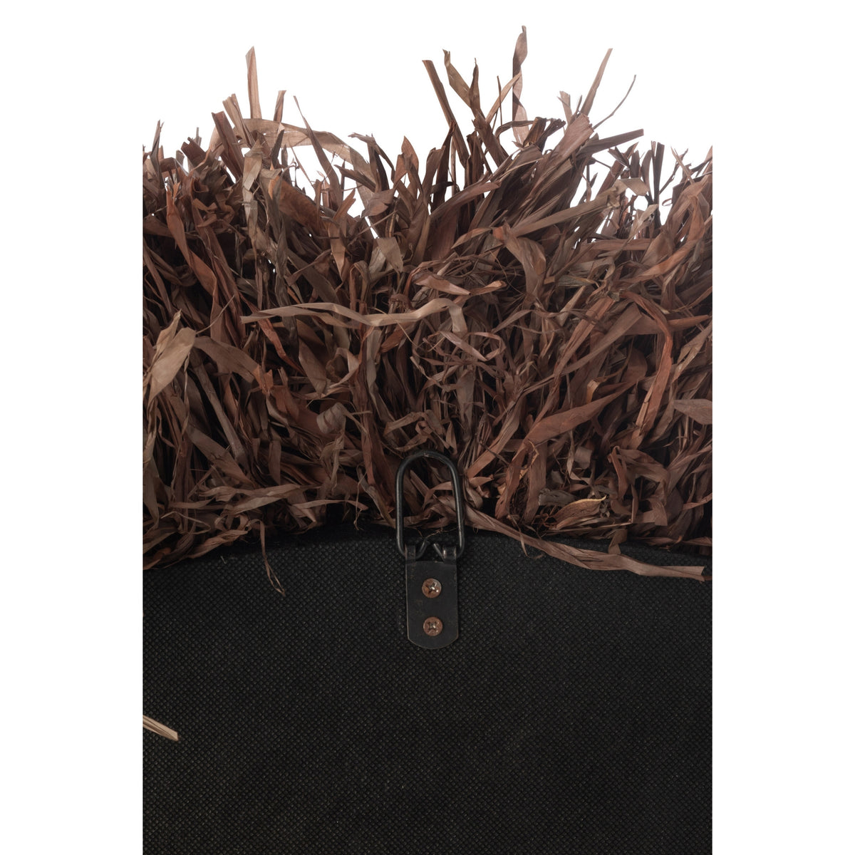 Round Wall Mirror Sisal Dark Brown J-Line