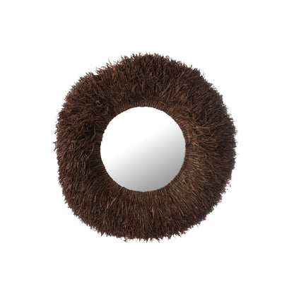 Round Wall Mirror Sisal Dark Brown J-Line