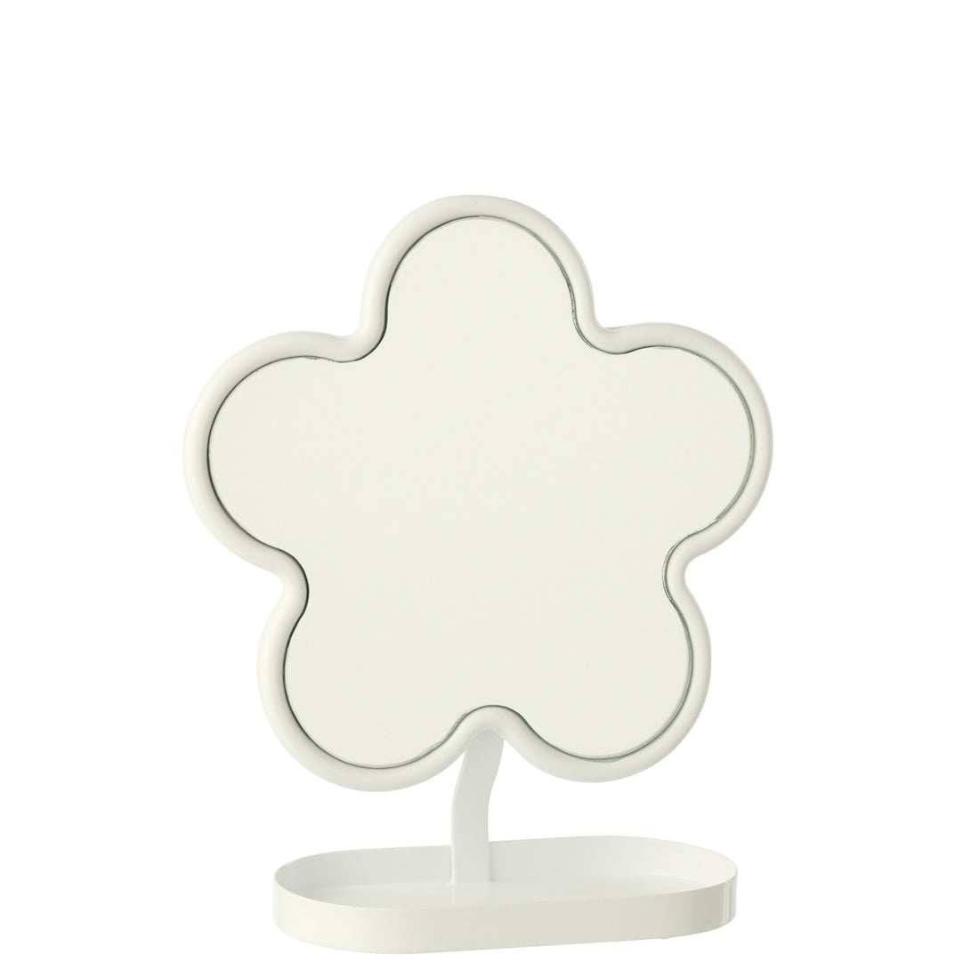 Table Mirror Flower Iron White J-Line