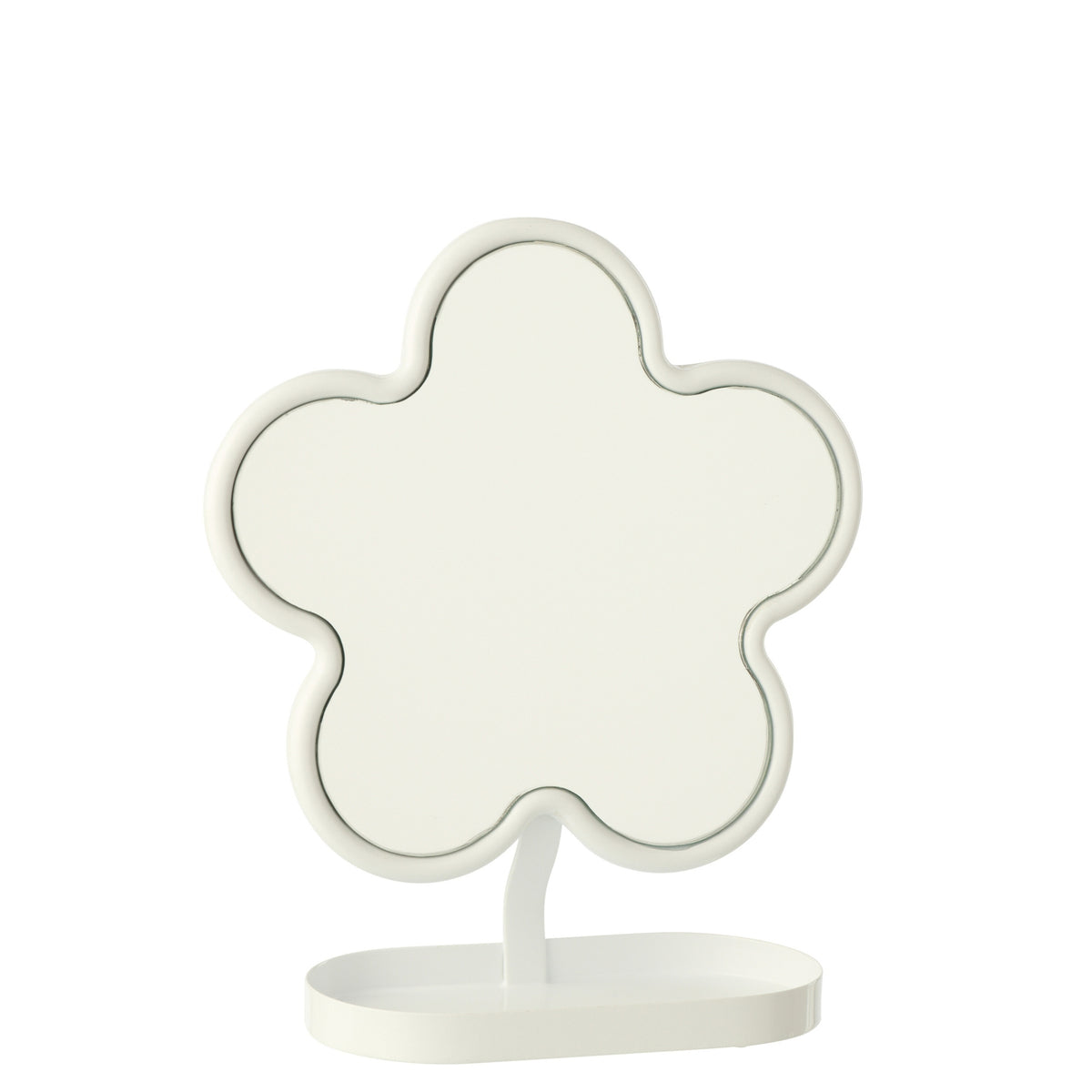 Table Mirror Flower Iron White J-Line