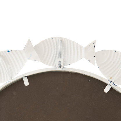 Wall Mirror Fish Iron White J-Line