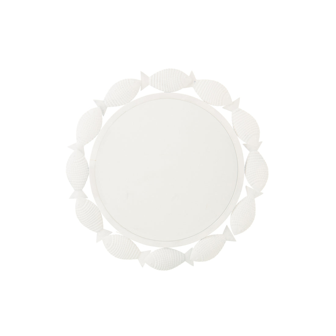 Wall Mirror Fish Iron White J-Line