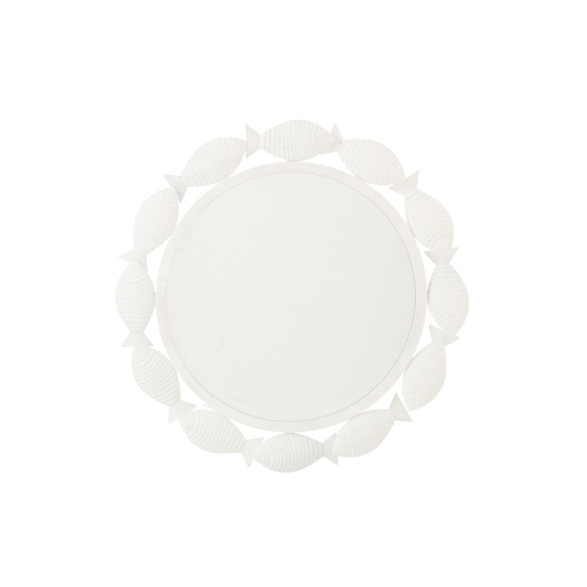 Wall Mirror Fish Iron White J-Line