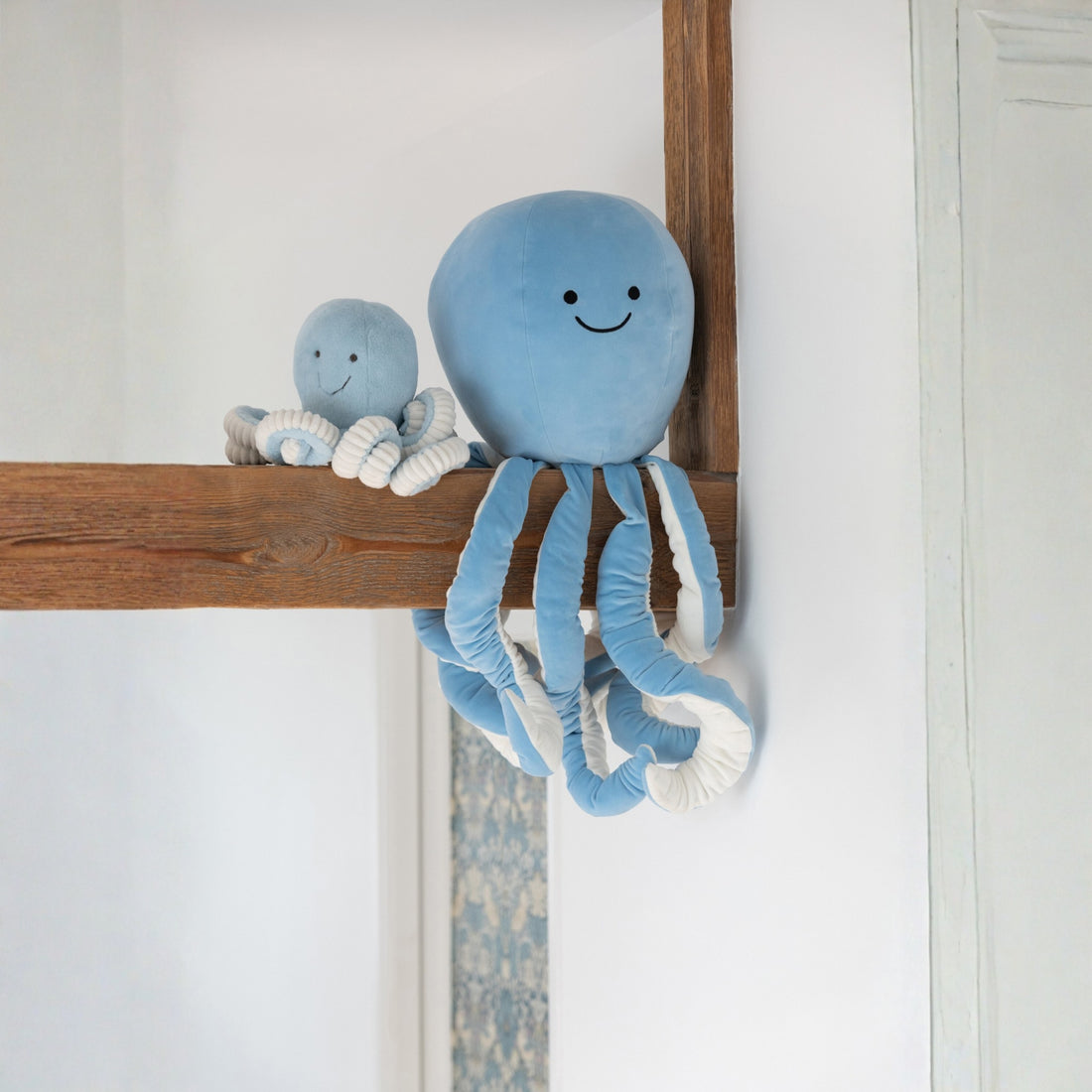 Octopus Polyester Light Blue/Mint Green Assortment Of 2 J-Line