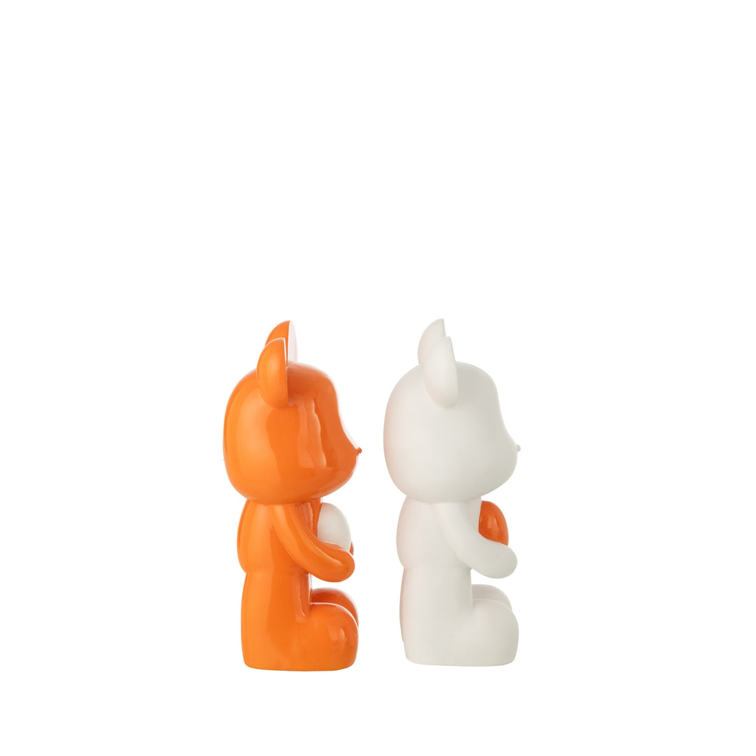 Bear Heart Polyresin White/Dark Orange Small Assortment By J-Line
