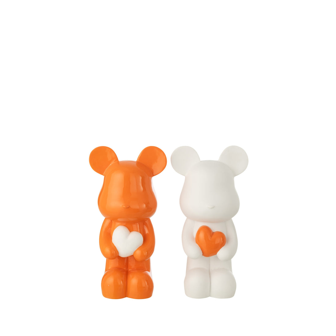 Bear Heart Polyresin White/Dark Orange Small Assortment By J-Line