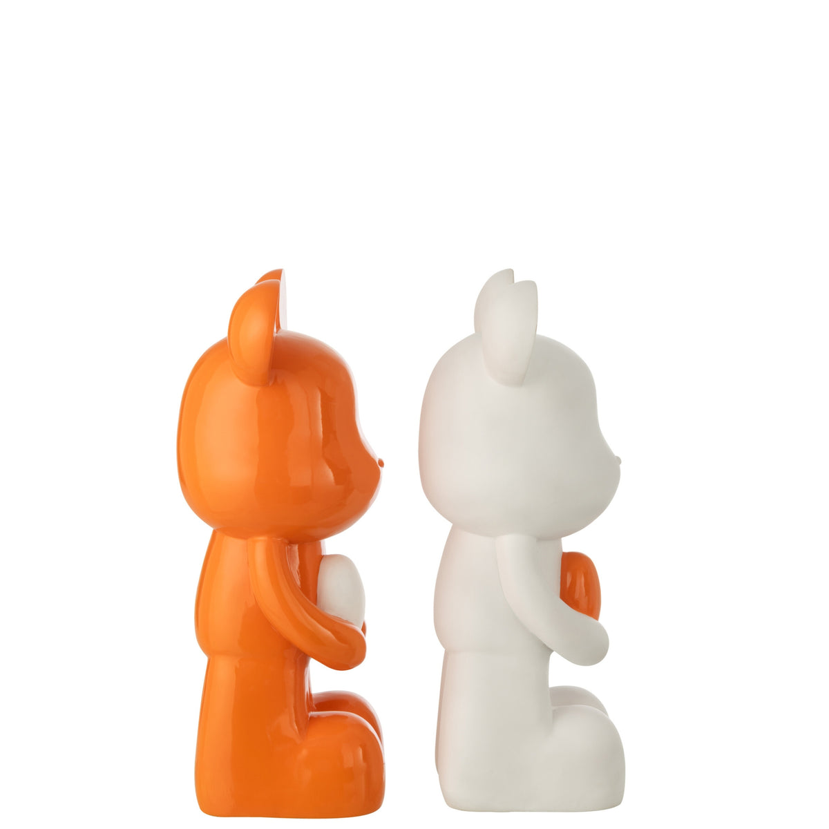 Bear Heart Polyresin White/Dark Orange Large Assortment By J-Line