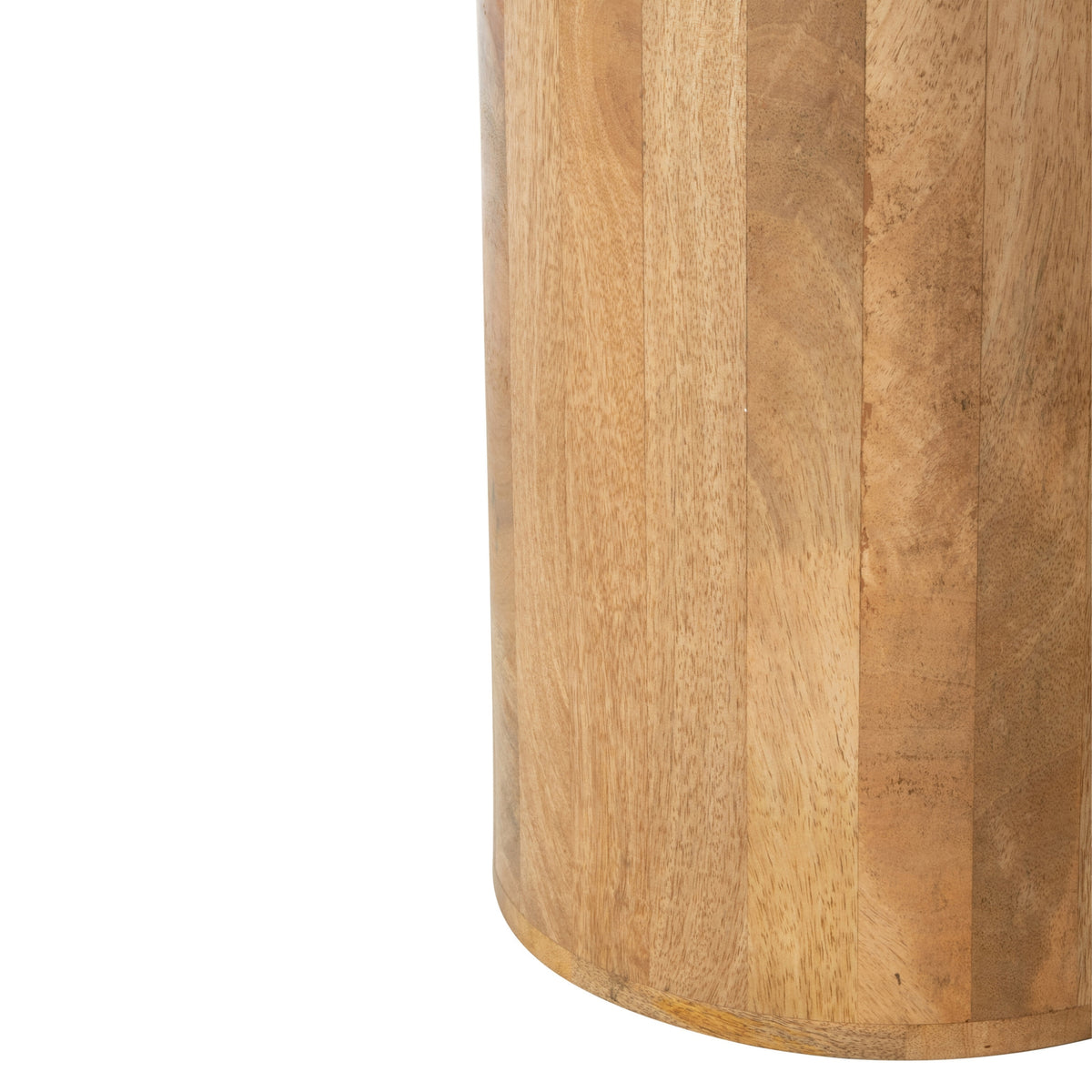 Side Table Round Marble - Wood - Beige/Brown - Set of 2 J-Line
