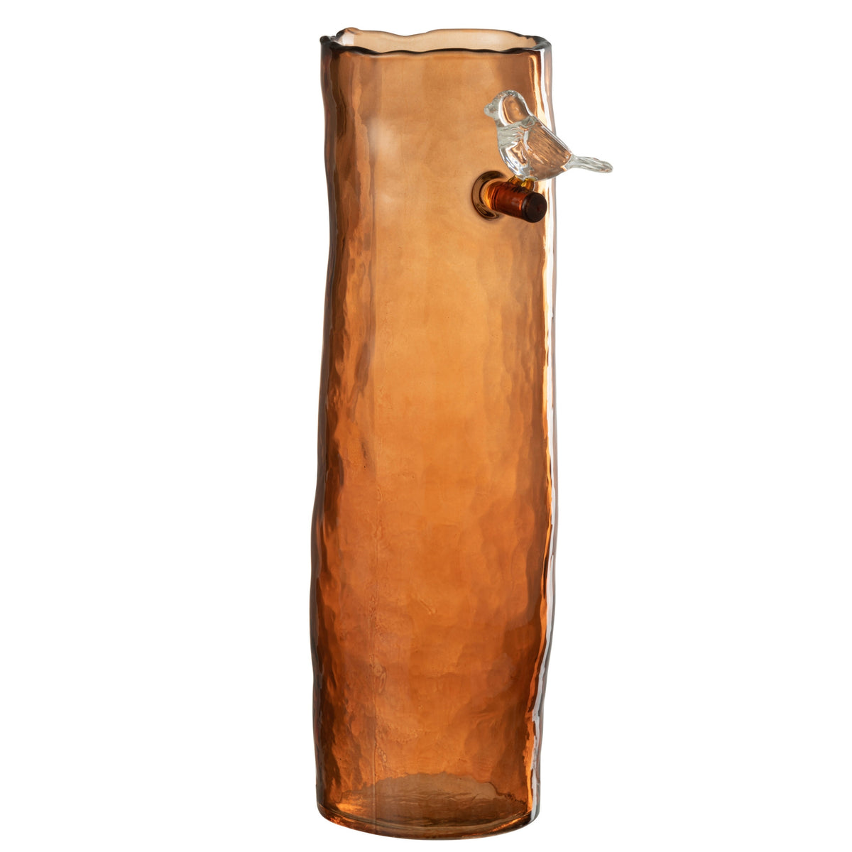 Long Bird Vase - Glass - Orange - Large - 32 cm High J-Line