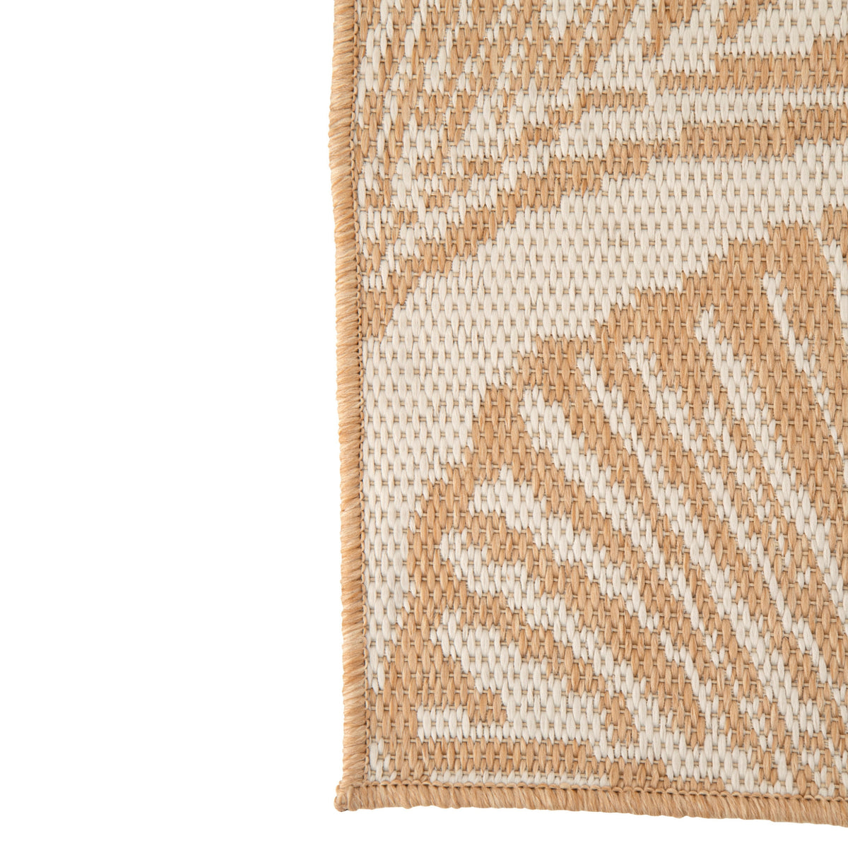Outdoor Rug Leaves Polypropylene White/Natural J-Line