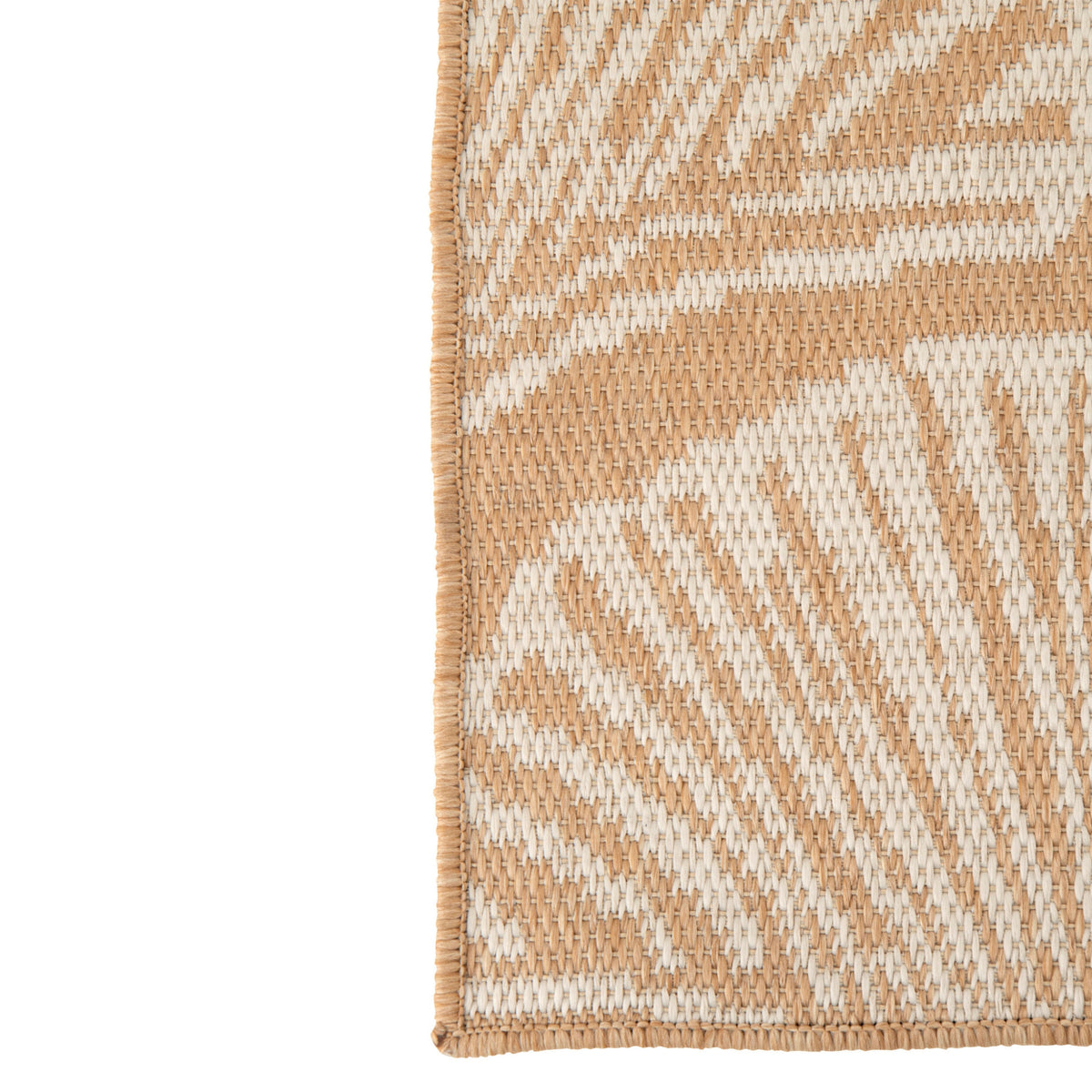 Outdoor Rug Leaves Polypropylene White/Natural J-Line