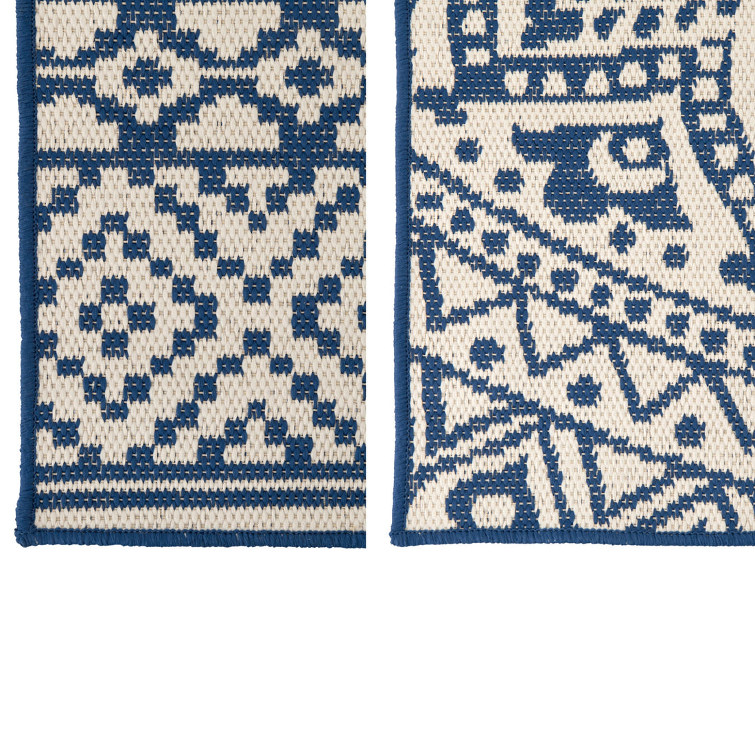 Outdoor Rug Mosaic Polypropylene Dark Blue/White Assorted By J-Line