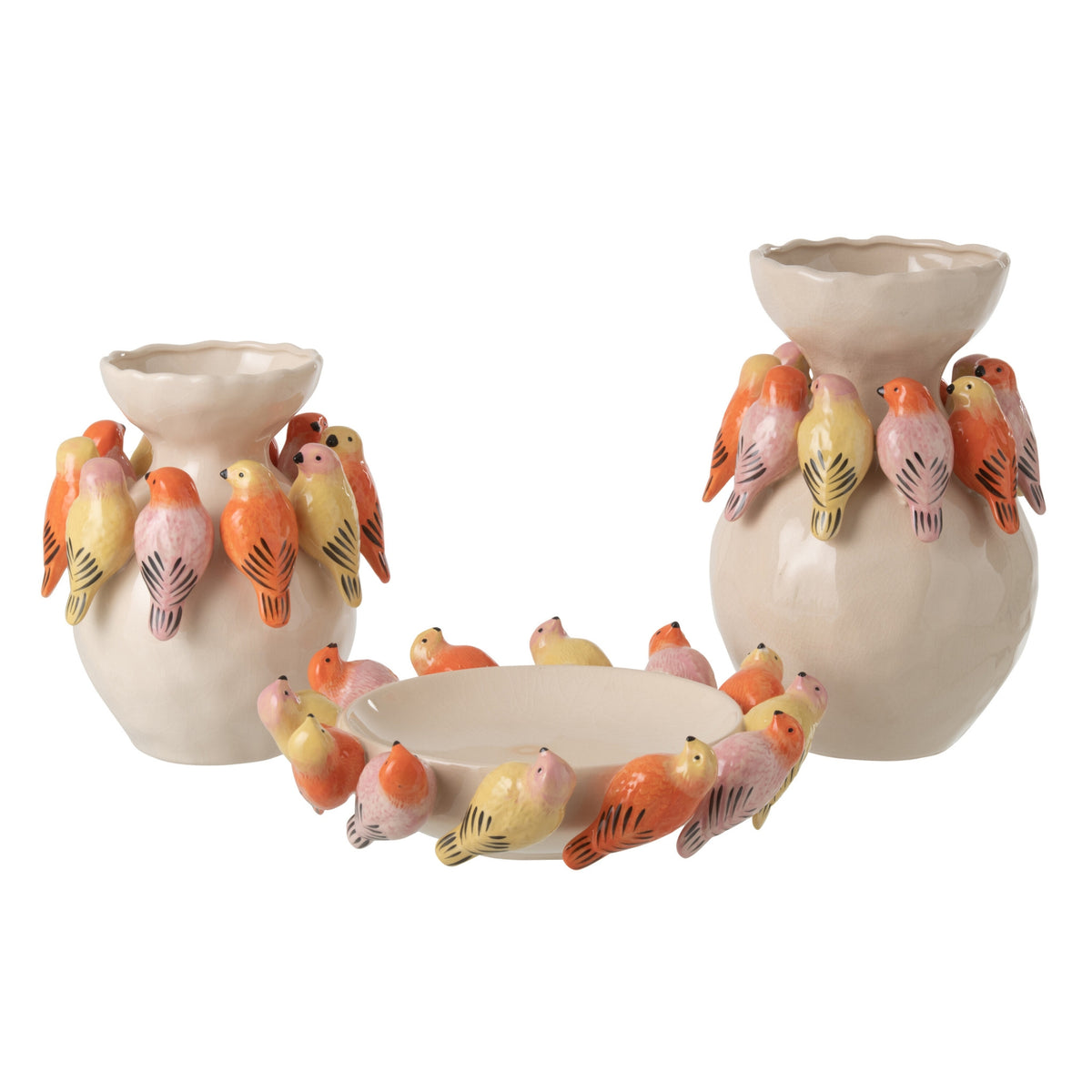 Vase Bird Ceramic Multicolour Large J-Line