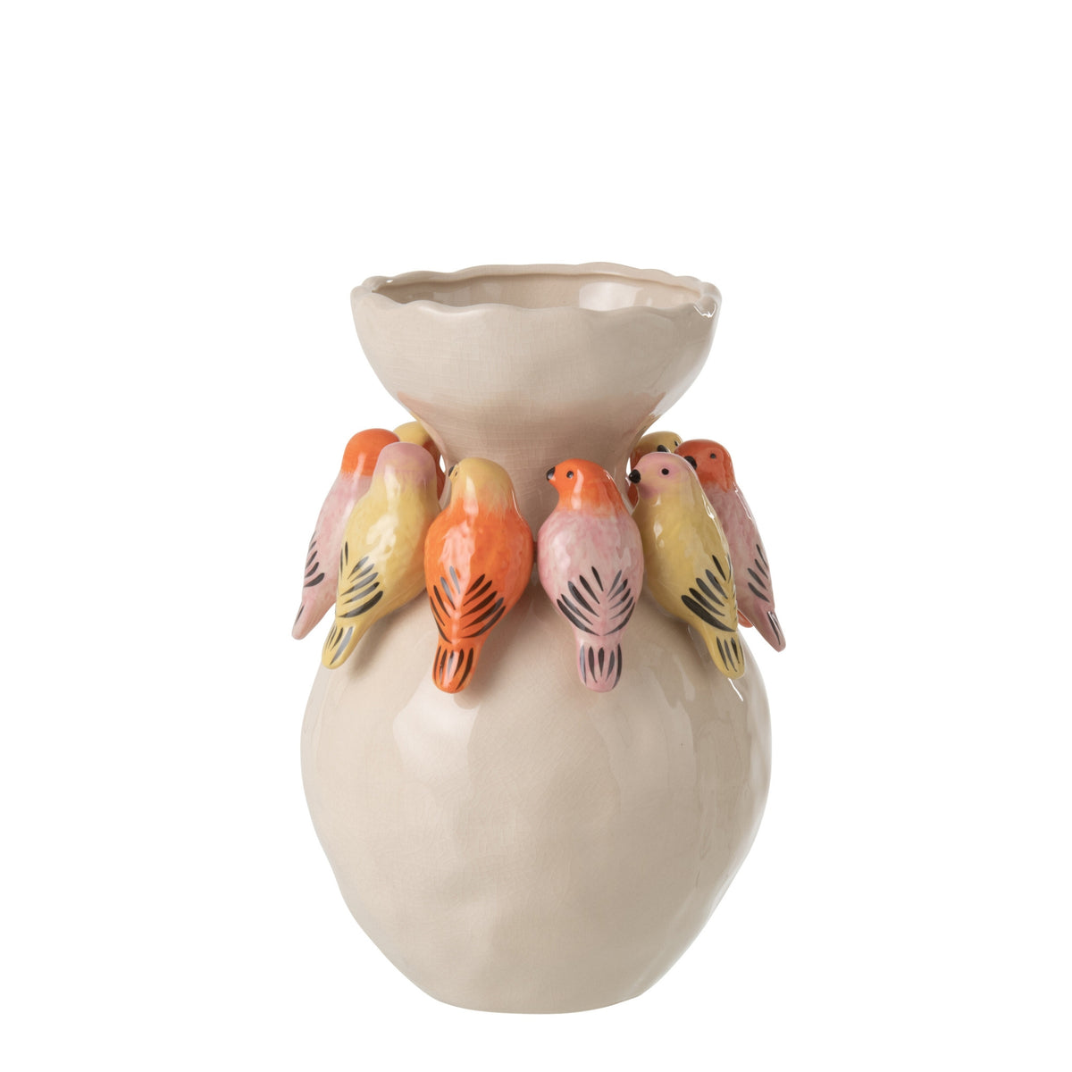 Vase Bird Ceramic Multicolour Large J-Line