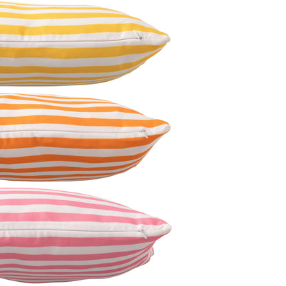 J-Line Assorted Multi-Colored Striped Rectangular Outdoor Polyester Cushion, Set of 3