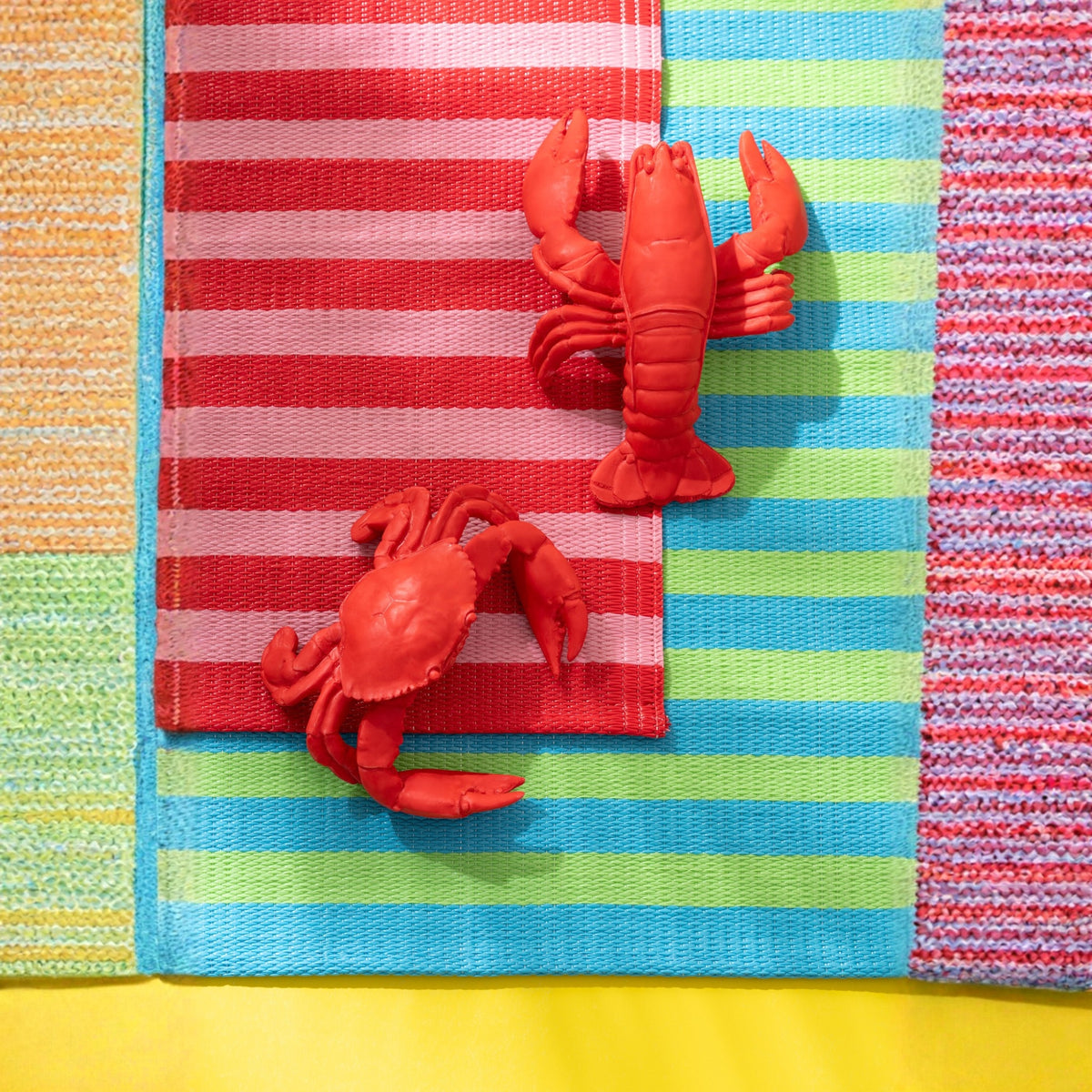 Beach Mat Sunshine/Smile Striped Polypropylene Multi Assortment By J-Line
