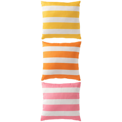 J-Line Assorted Multi-Colored Striped Square Outdoor Polyester Cushion, 3