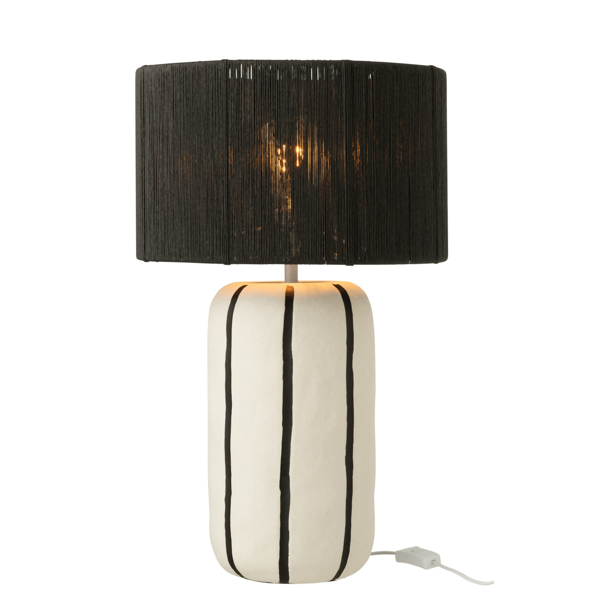 Table Lamp Striped Ceramic Black/White J-Line