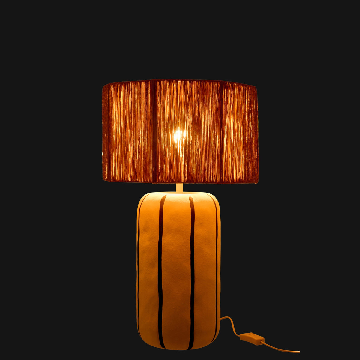 Table Lamp Striped Ceramic Black/White J-Line