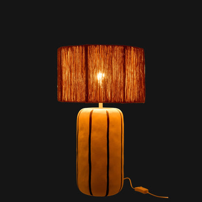 Table Lamp Striped Ceramic Black/White J-Line