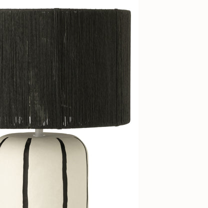 Table Lamp Striped Ceramic Black/White J-Line
