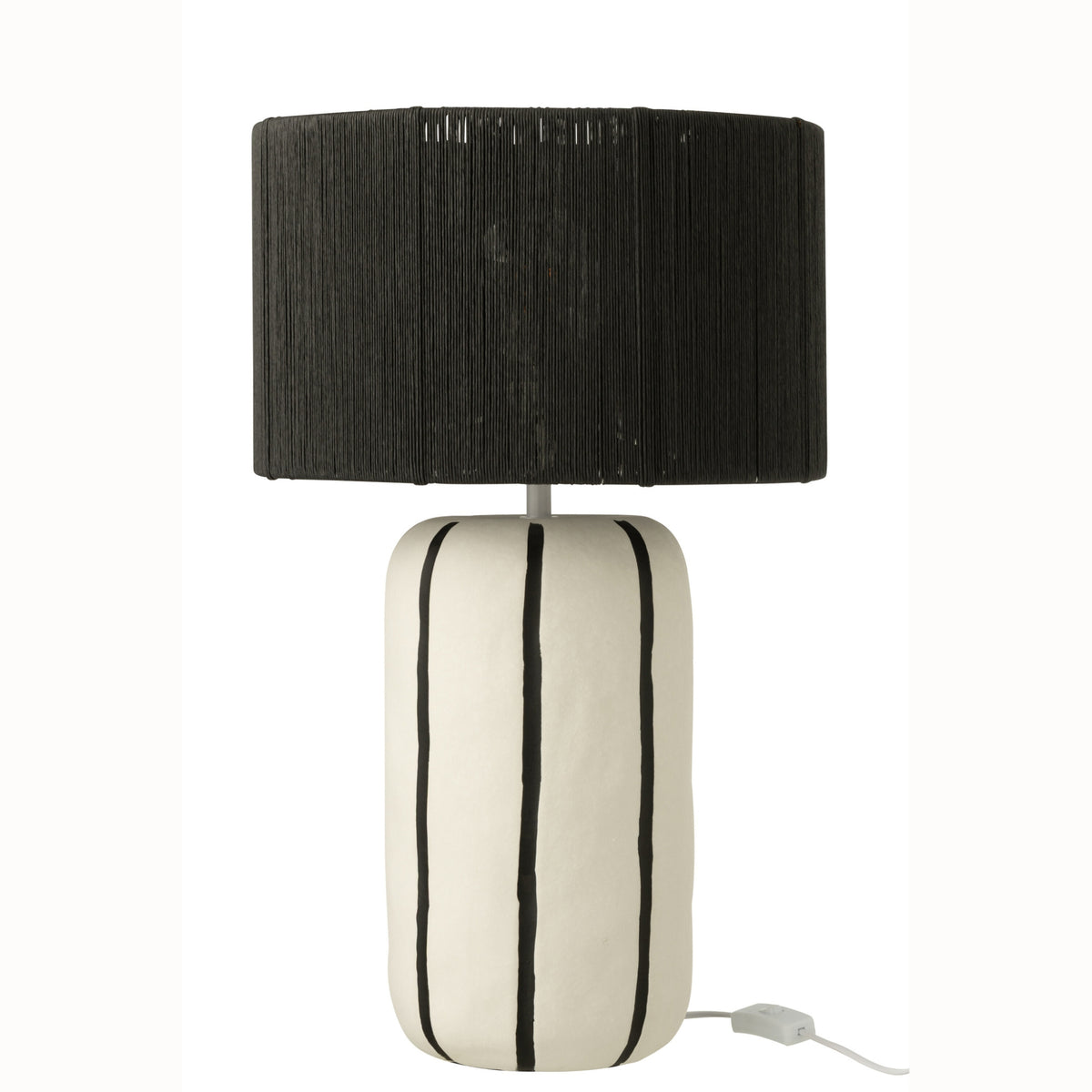 Table Lamp Striped Ceramic Black/White J-Line