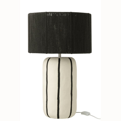 Table Lamp Striped Ceramic Black/White J-Line