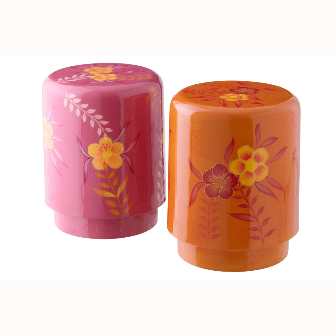 Stool Flowers Metal Pink/Orange Assorted By J-Line