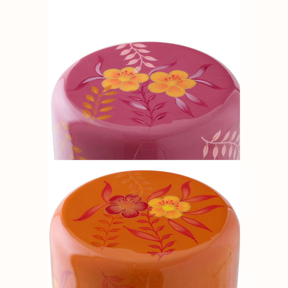 Stool Flowers Metal Pink/Orange Assorted By J-Line