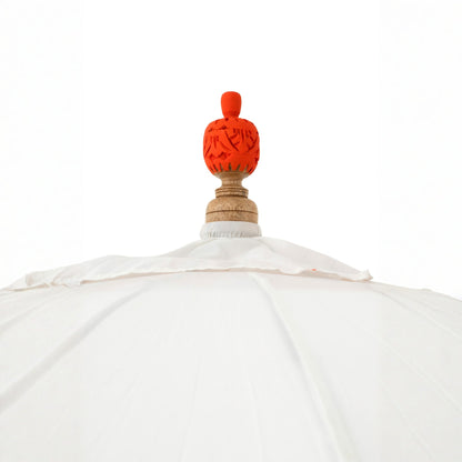 Flavie Wood/Cotton Ecru/Orange J-Line Parasol
