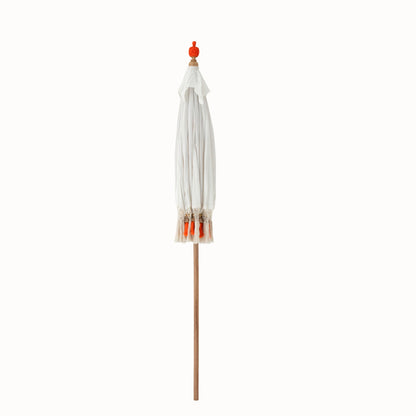 Flavie Wood/Cotton Ecru/Orange J-Line Parasol