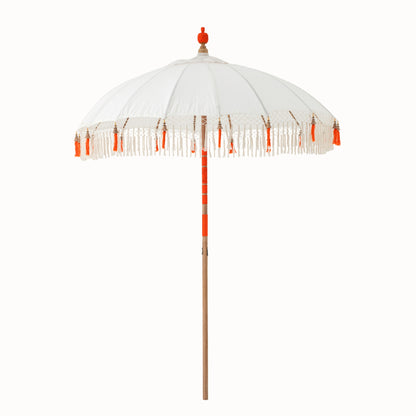 Flavie Wood/Cotton Ecru/Orange J-Line Parasol