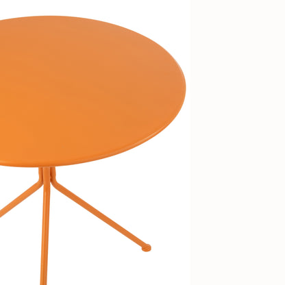 Garden Table Tripod Round Metal Orange Large J-Line