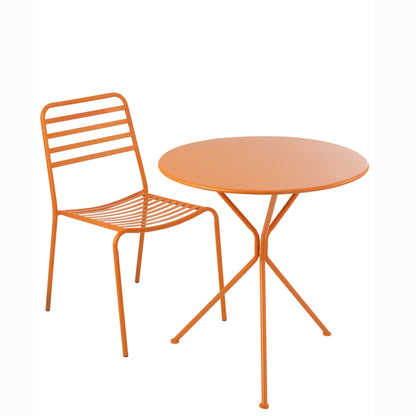 Garden Table Tripod Round Metal Orange Large J-Line