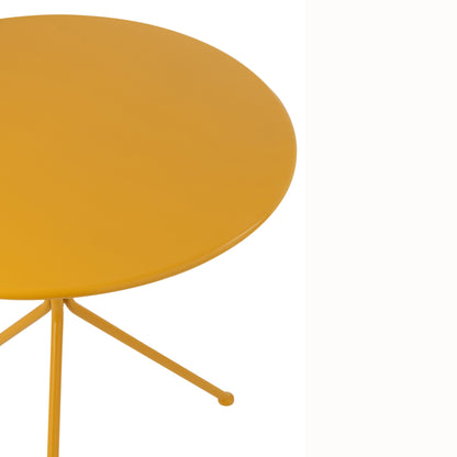 Garden Table Tripod Round Metal Ochre Yellow Large J-Line