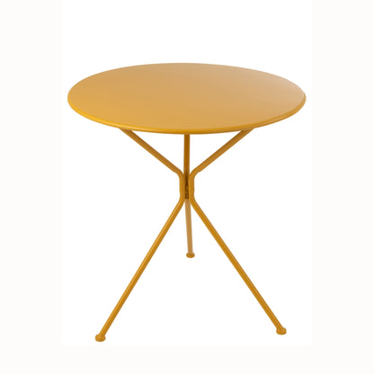 Garden Table Tripod Round Metal Ochre Yellow Large J-Line