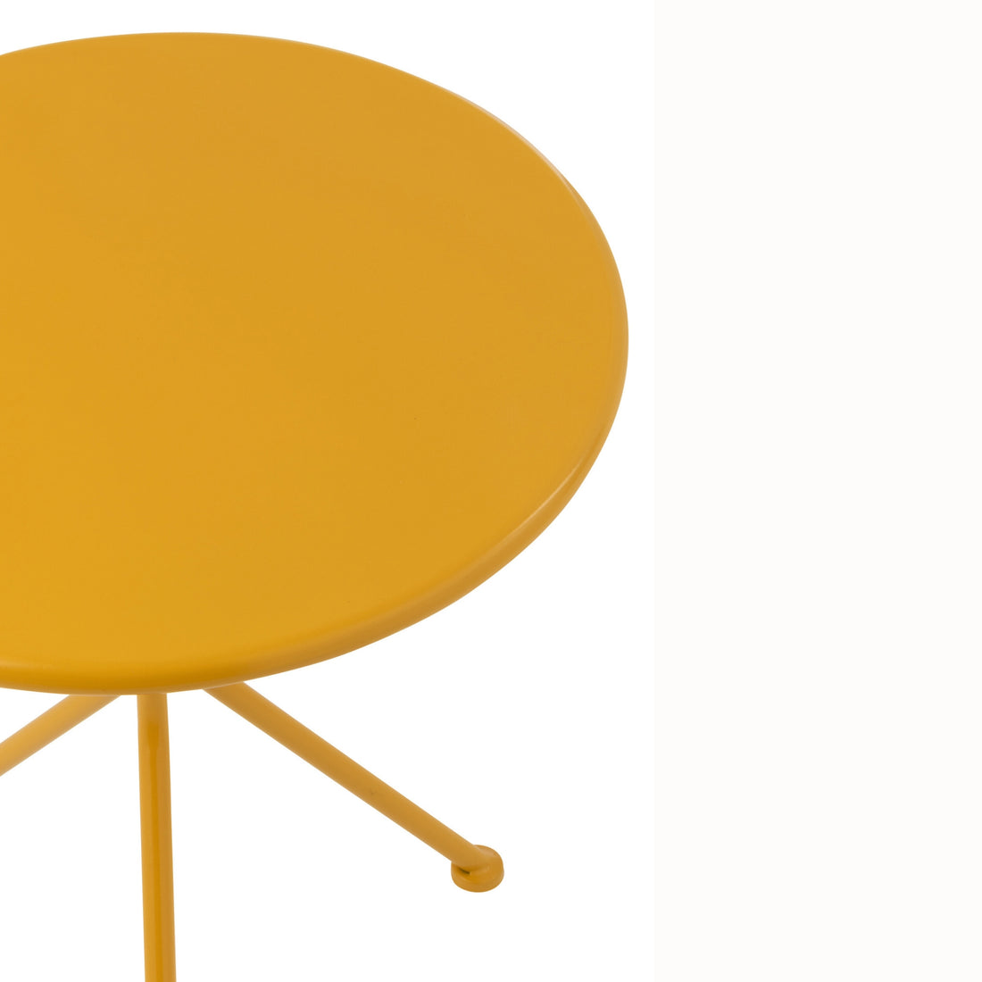 Garden Table Tripod Round Metal Ochre Yellow Small J-Line