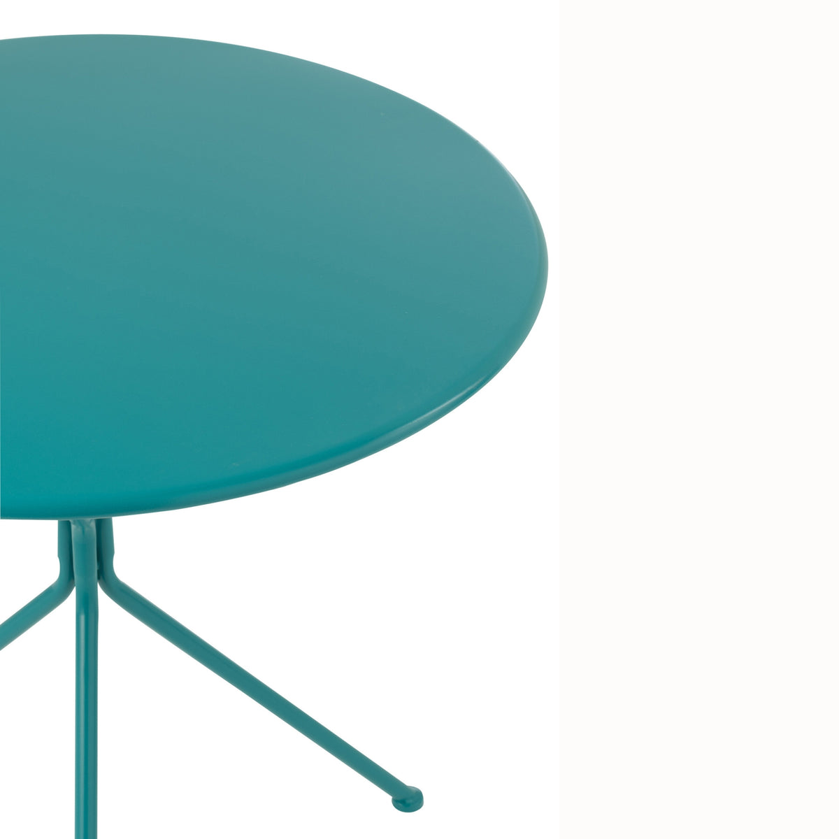Garden Table Tripod Round Metal Turquoise Large J-Line