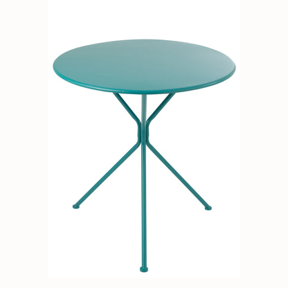 Garden Table Tripod Round Metal Turquoise Large J-Line